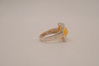 Vintage modernist sterling silver Amber ring