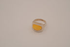 Vintage modernist sterling silver Amber ring