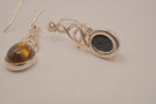 Vintage Baltic amber Celtic knotwork drop earrings