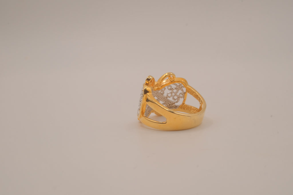 Two-Tone Filigree Butterfly Ring