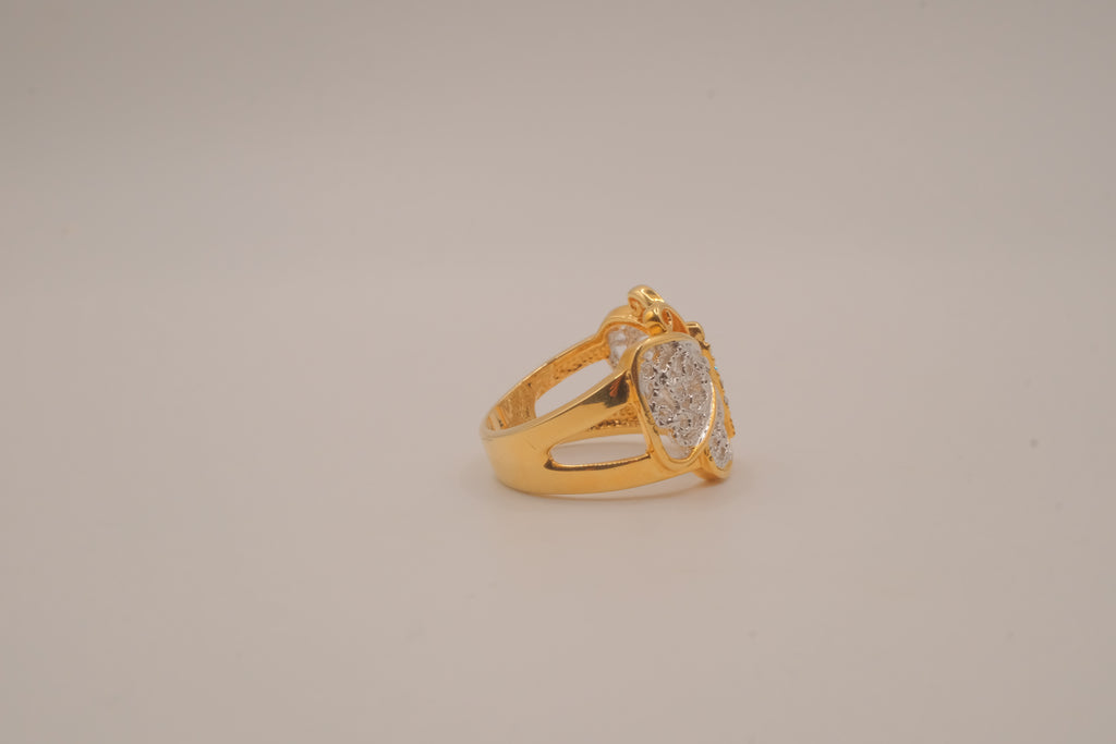 Two-Tone Filigree Butterfly Ring