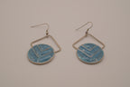 Vintage Blue geometric enamel drop earrings