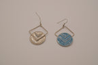 Vintage Blue geometric enamel drop earrings