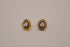 Vintage Victorian Revival style Cameo Rose stud earring