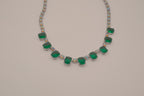 Vintage emerald rhinestone choker necklace