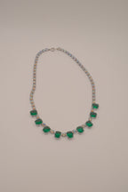 Vintage emerald rhinestone choker necklace