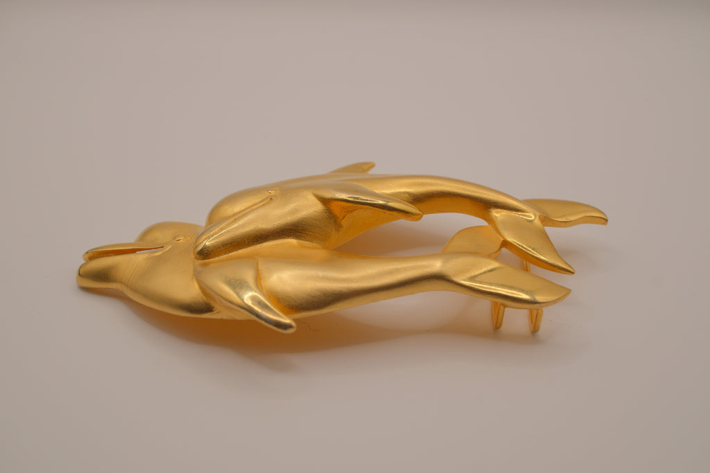 Vintage Doreen Ryan dolphin belt buckle