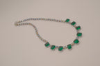 Vintage emerald rhinestone choker necklace