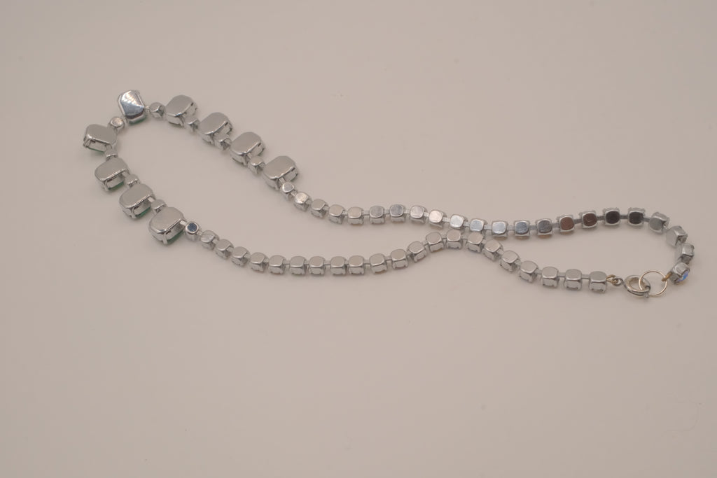 Vintage emerald rhinestone choker necklace