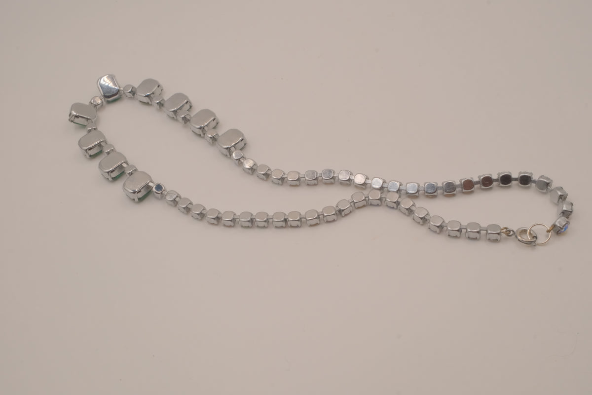 Vintage emerald rhinestone choker necklace