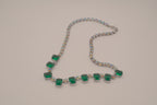 Vintage emerald rhinestone choker necklace