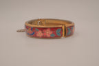 Vintage Cloisonné Red enamel hinged bangle bracelet