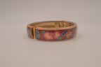 Vintage Cloisonné Red enamel hinged bangle bracelet