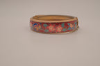 Vintage Cloisonné Red enamel hinged bangle bracelet