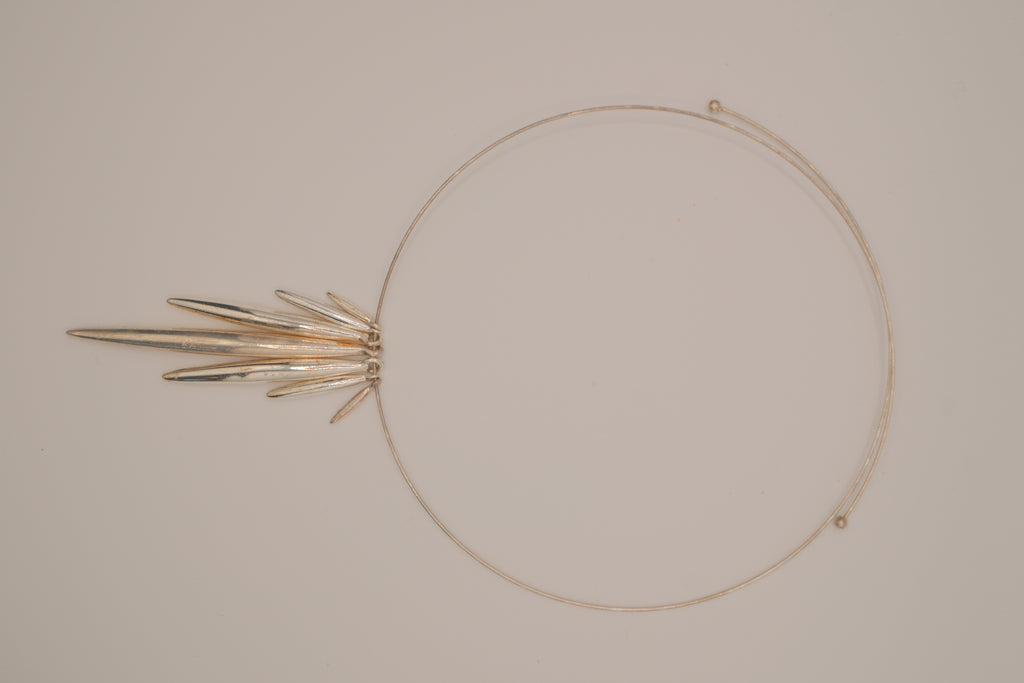Modernist rigid collar necklace