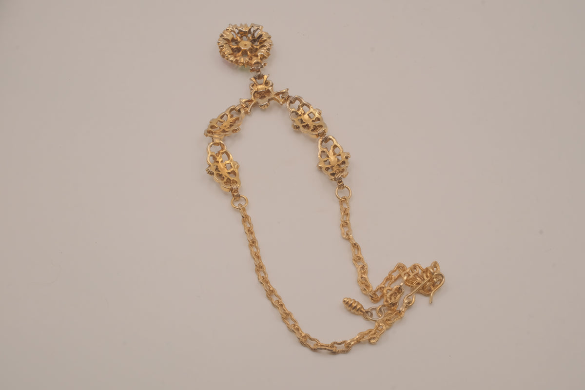 Vintage 1950s multicolor rhinestone pendant necklace
