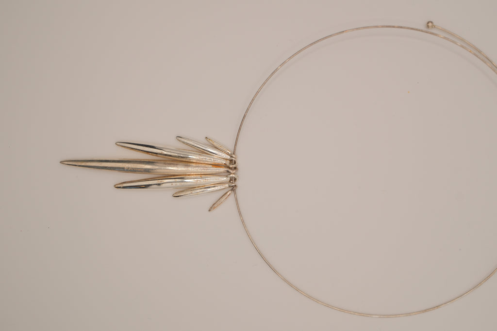Modernist rigid collar necklace