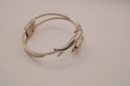 Vintage double dolphin bypass hinged bangle bracelet