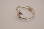 Vintage double dolphin bypass hinged bangle bracelet