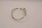 Vintage double dolphin bypass hinged bangle bracelet