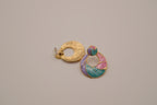 Vintage gold-tone enamel door-knocker earrings