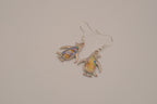 Silver tone Abalone penguin earrings