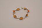 Vintage Sterling silver Baltic amber link bracelet