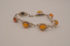 Vintage Sterling silver Baltic amber link bracelet
