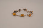 Vintage Sterling silver Baltic amber link bracelet