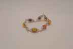 Vintage Sterling silver Baltic amber link bracelet