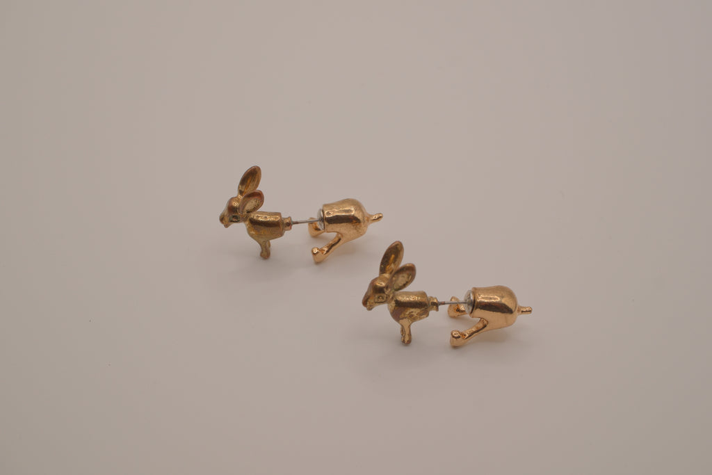 Bunny front-back earrings