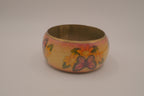 Vintage cloisonné style brass enamel bangle bracelet&nbsp;
