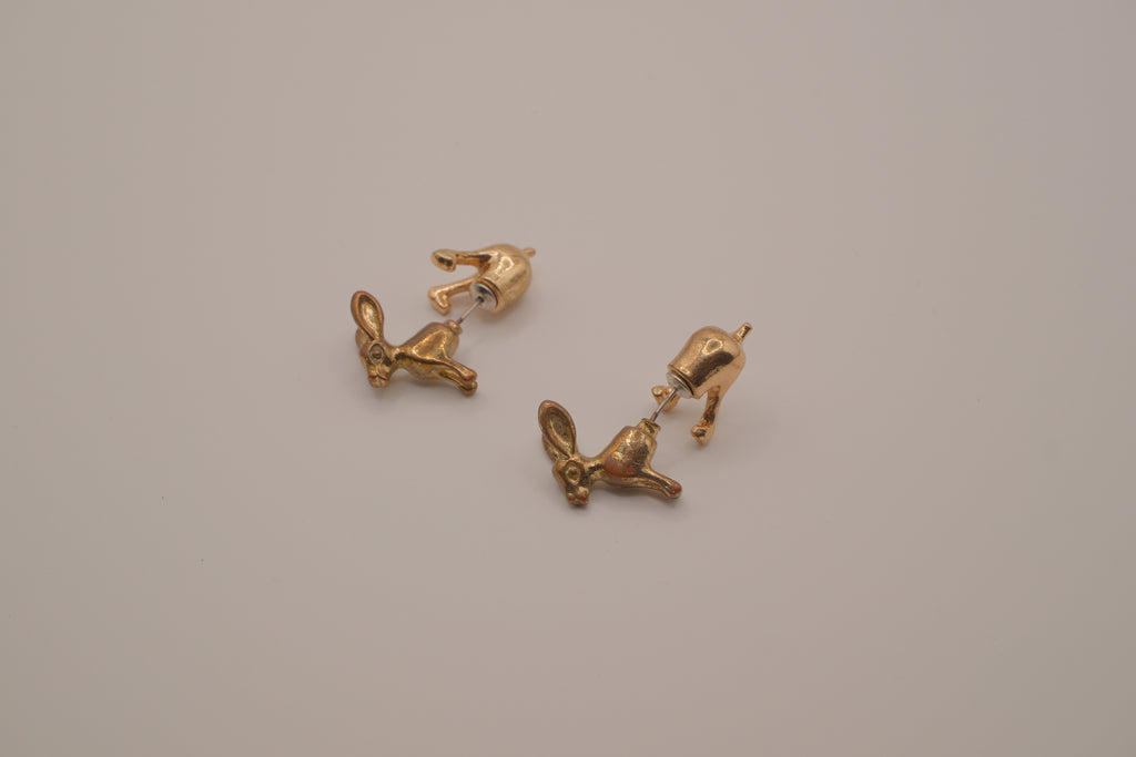 Bunny front-back earrings