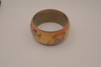 Vintage cloisonné style brass enamel bangle bracelet&nbsp;