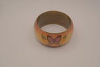 Vintage cloisonné style brass enamel bangle bracelet&nbsp;