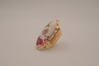 Vintage oval porcelain floral ring