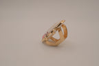 Vintage oval porcelain floral ring