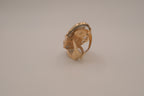 Vintage oval porcelain floral ring