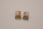 Vintage two-tone brutalist-style earring