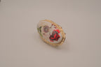 Vintage oval porcelain floral ring