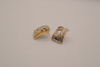 Vintage two-tone brutalist-style earring