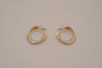 Two-tone twisted hoop earring