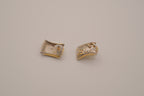 Vintage two-tone brutalist-style earring