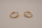 Two-tone twisted hoop earring