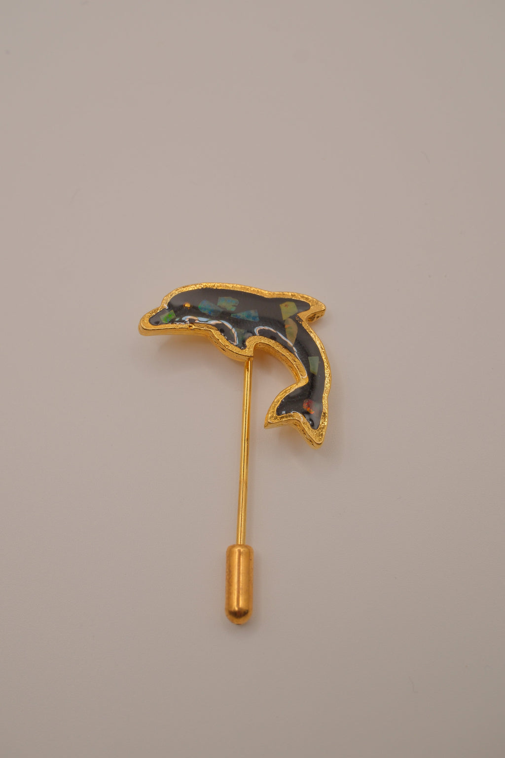 Vintage Hand Layered Opal dolphin stick pin