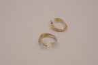 Two-tone twisted hoop earring