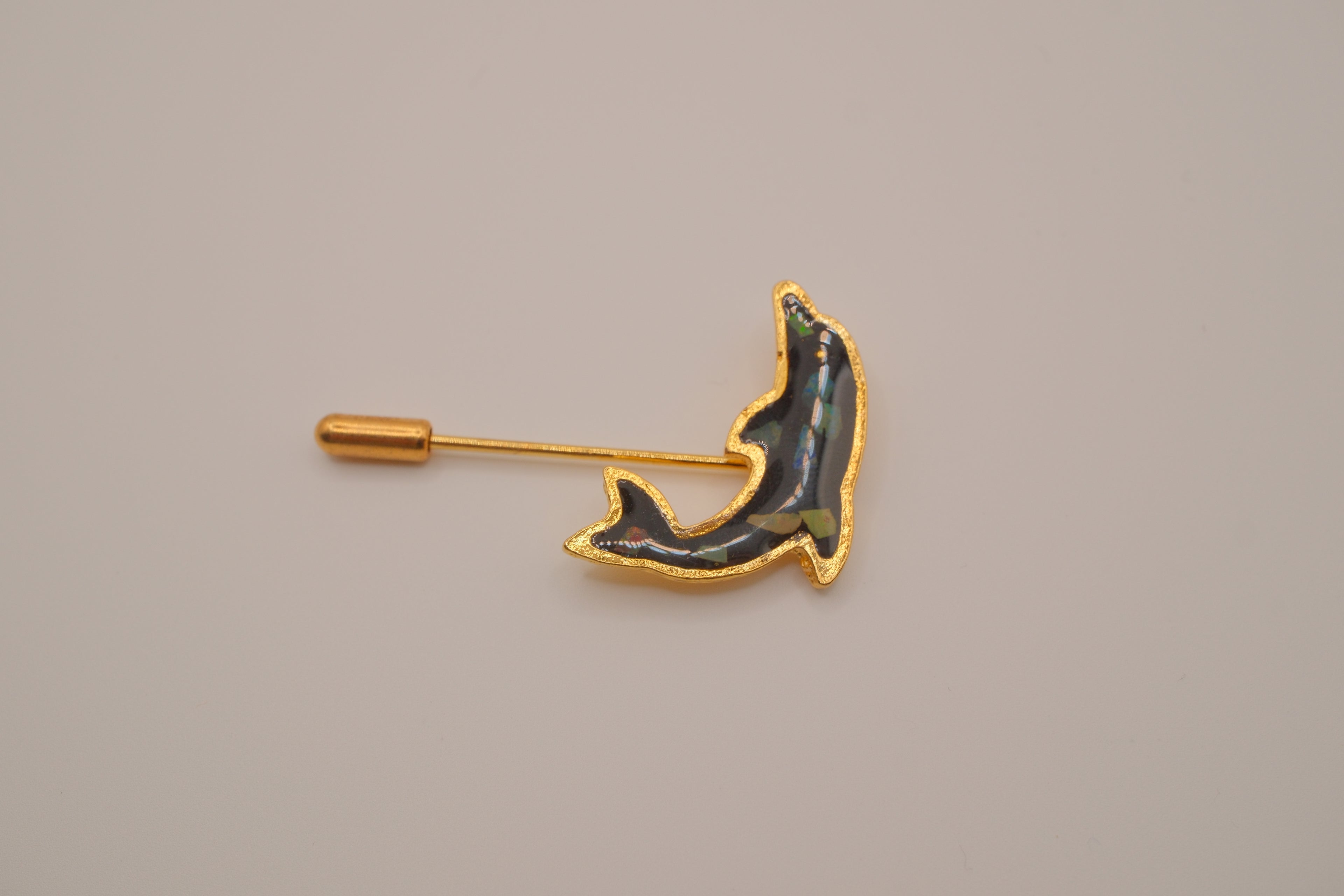 Vintage Hand Layered Opal dolphin stick pin