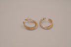 Two-tone twisted hoop earring