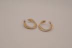 Two-tone twisted hoop earring