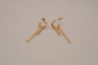Gold tone Bar earrings with rhinestone